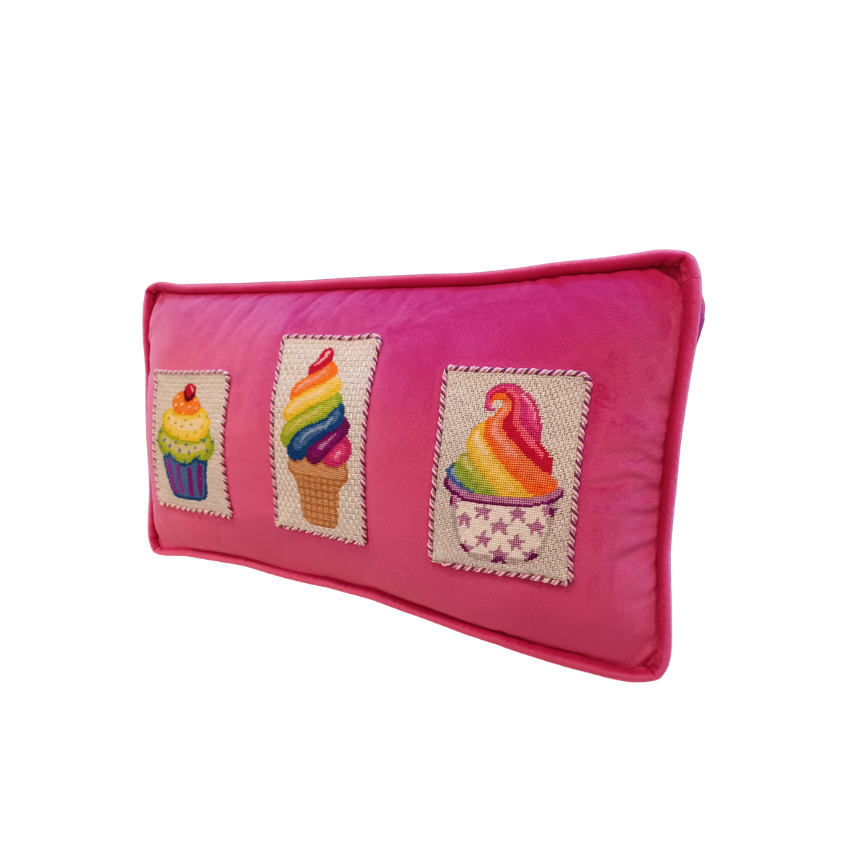 Appliquéd Rectangular and Irregular Shaped Pillow Finishing