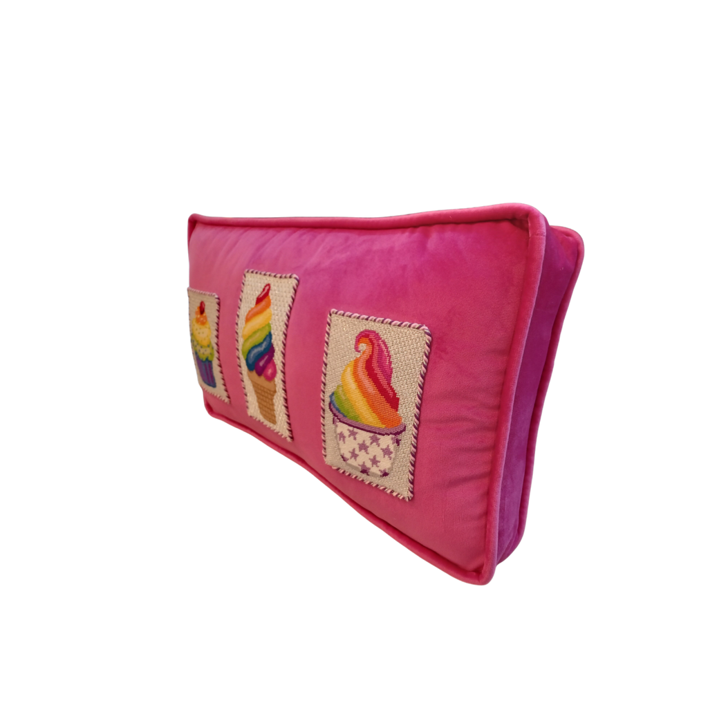 Appliquéd Rectangular and Irregular Shaped Pillow Finishing