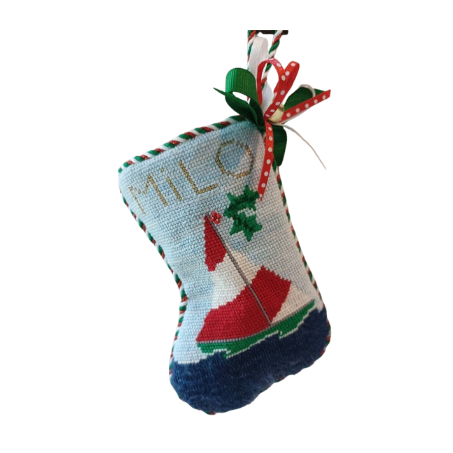 Mini Fillable Stocking Ornament Finishing